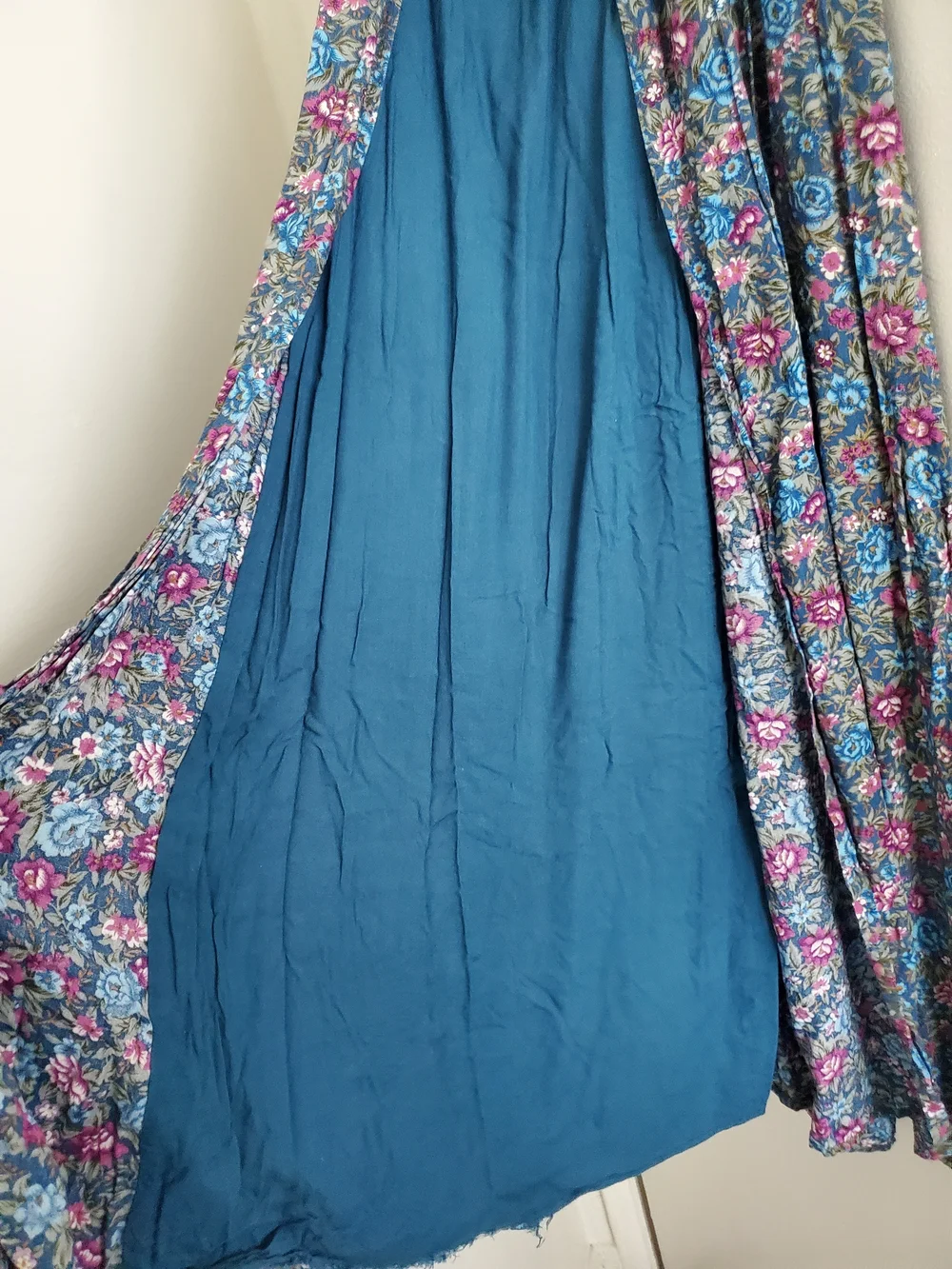 Floral Maxi Dress with Blue Lining